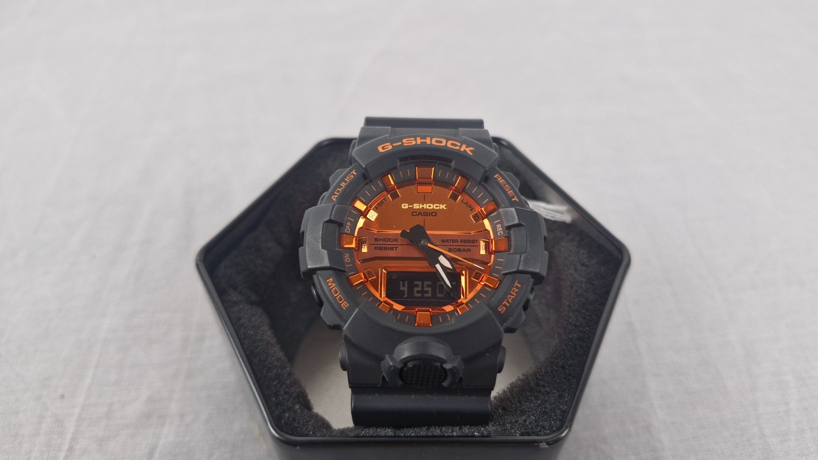 Casio G-Shock GA-800BR-1ADR Men’s Black Matte Orange Watch