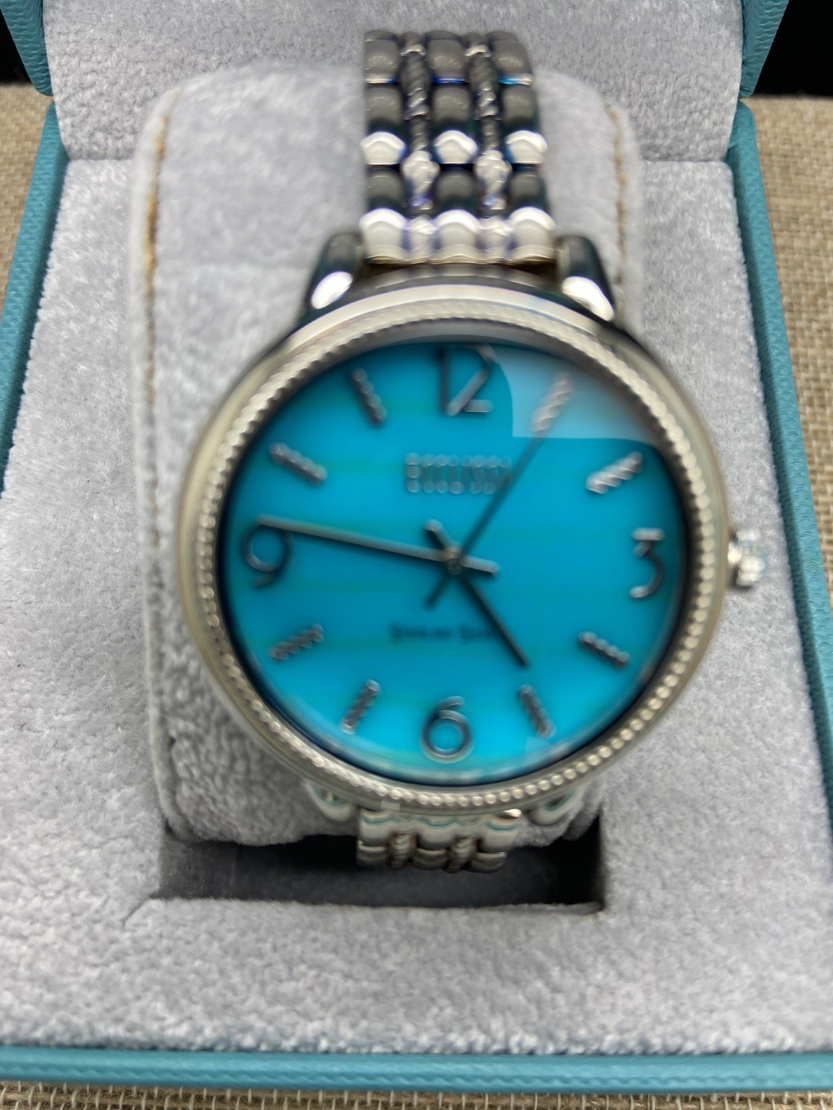 Ecclissi STERLING SILVER SLEEPING BEAUTY TURQUOISE FACE LADIES WATCH 33820 NIB