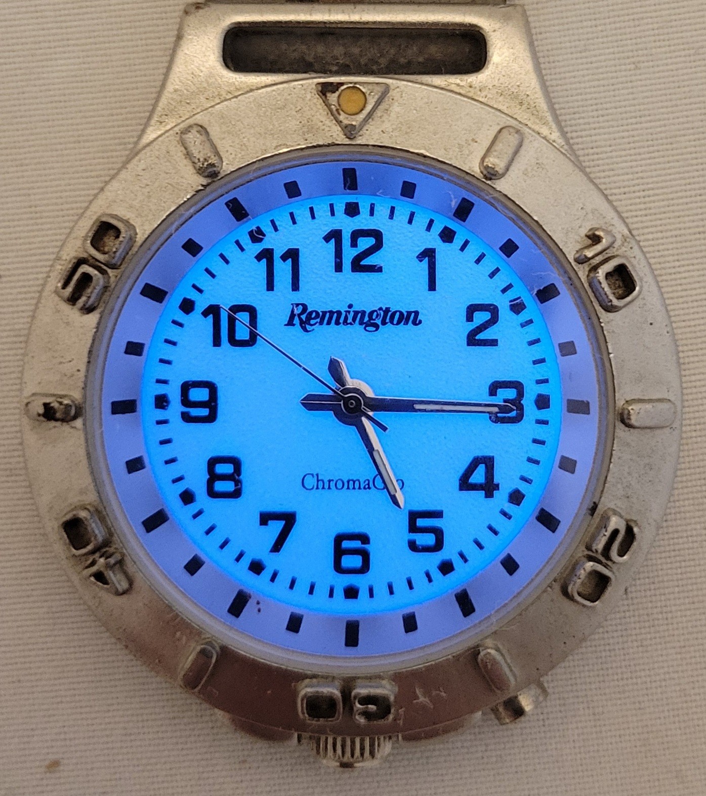 Remington ChromaGlo Quartz Pocket Watch with Strap and Swivel Trigger Snap Hook
