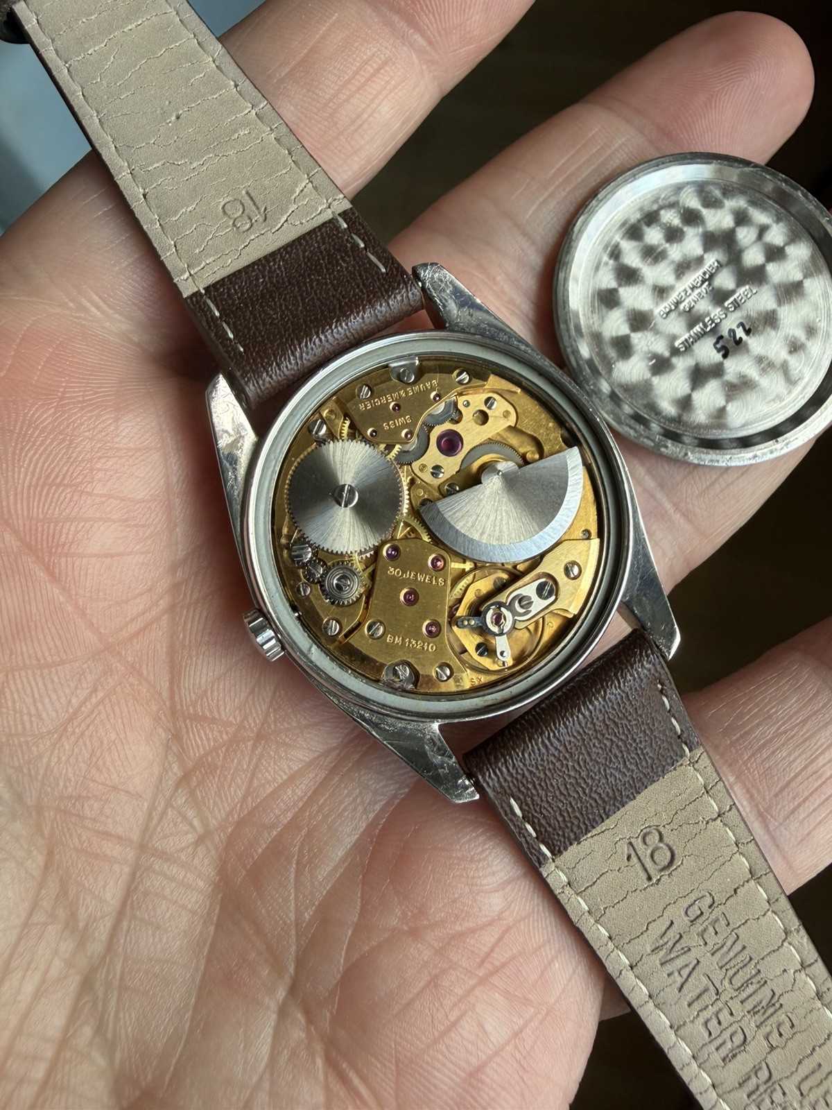 Baume Mercier Baumatic 1185 Vintage Micro Rotor Buren 34mm Unpolished