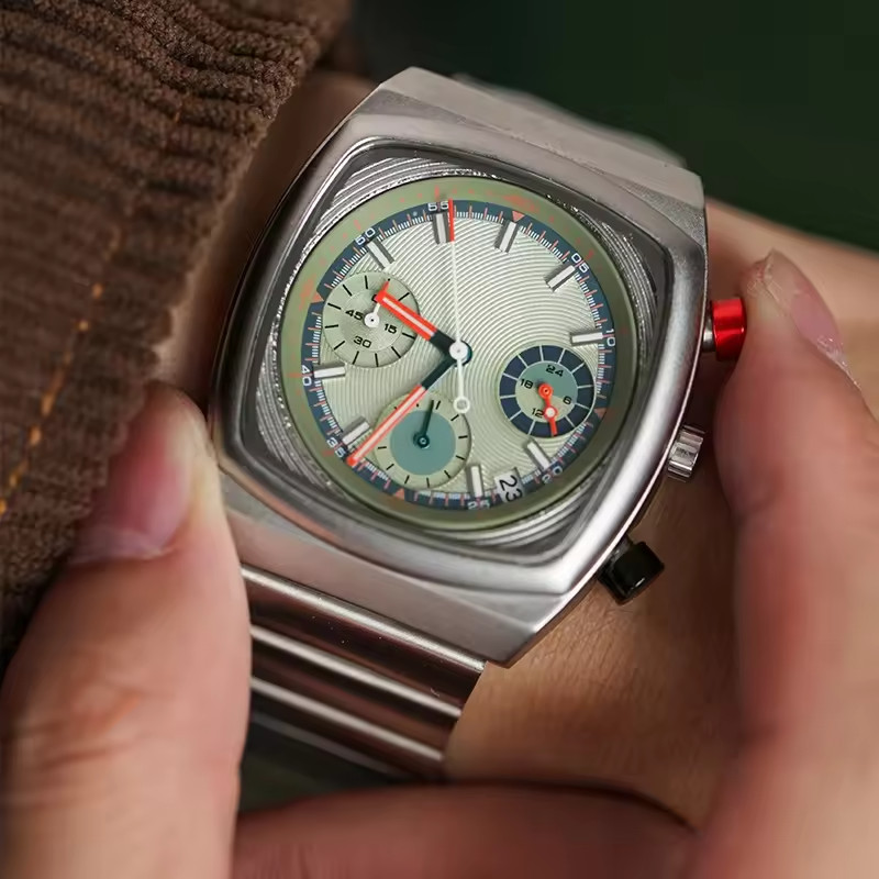 sports square green watch men’s brand authentic new trend fashion luxury gift