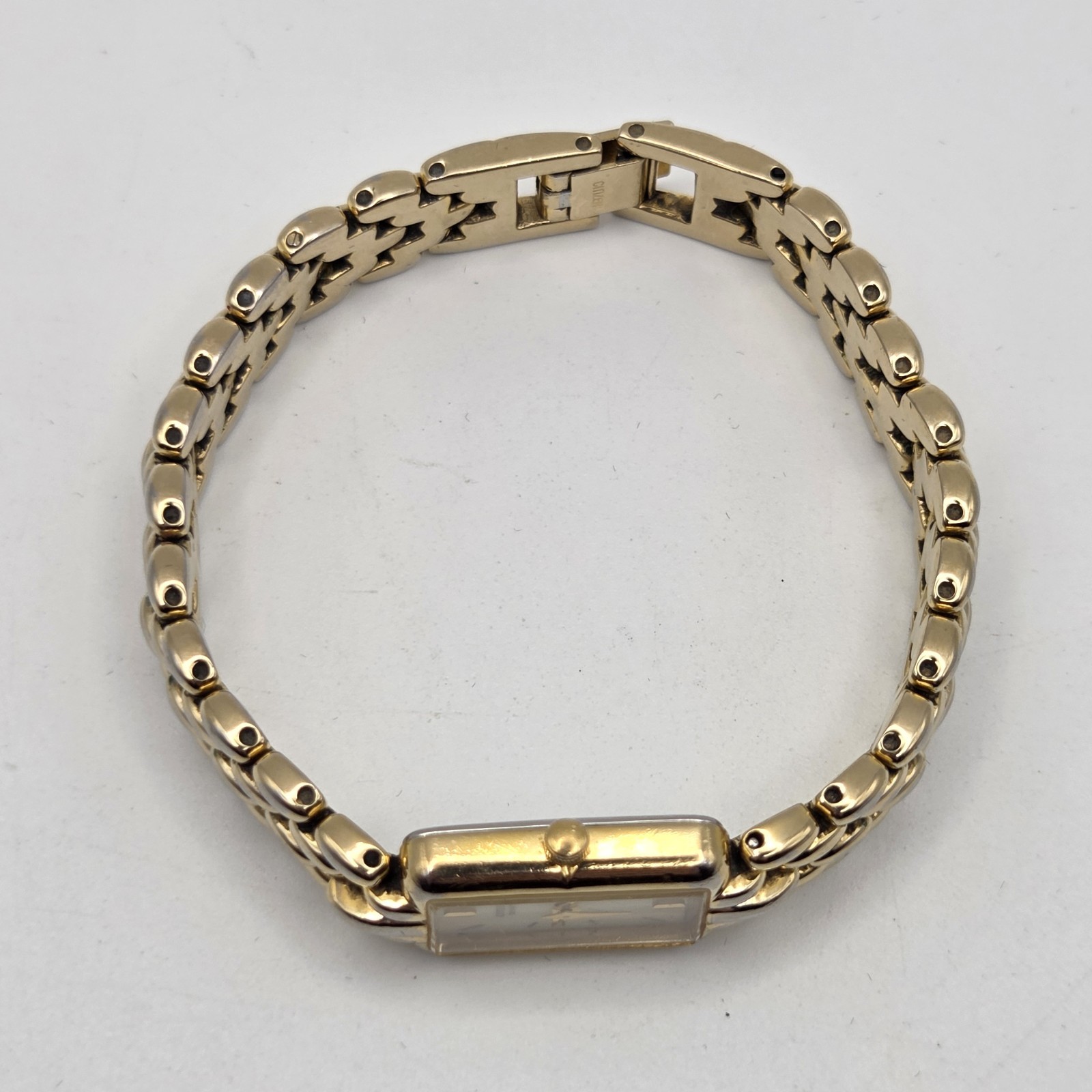 Citizen Tank Watch Women 13mm MOP Dial Gold Tone Rectangle 5421-S36505 New Batt