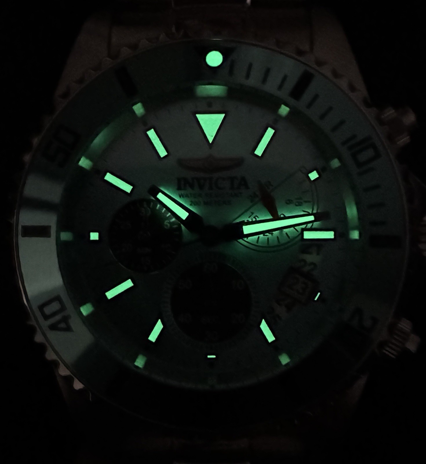 INVICTA PRO DIVER 44MM CHRONOGRAPH DATE TURQUOISE SUNBURST MULTIDIAL WATCH NEW!
