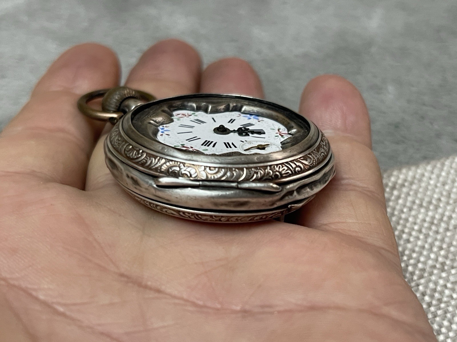 Antique Cylindre 10 Rubis 800 SILVER Pocket Watch ( Parts/Repair )
