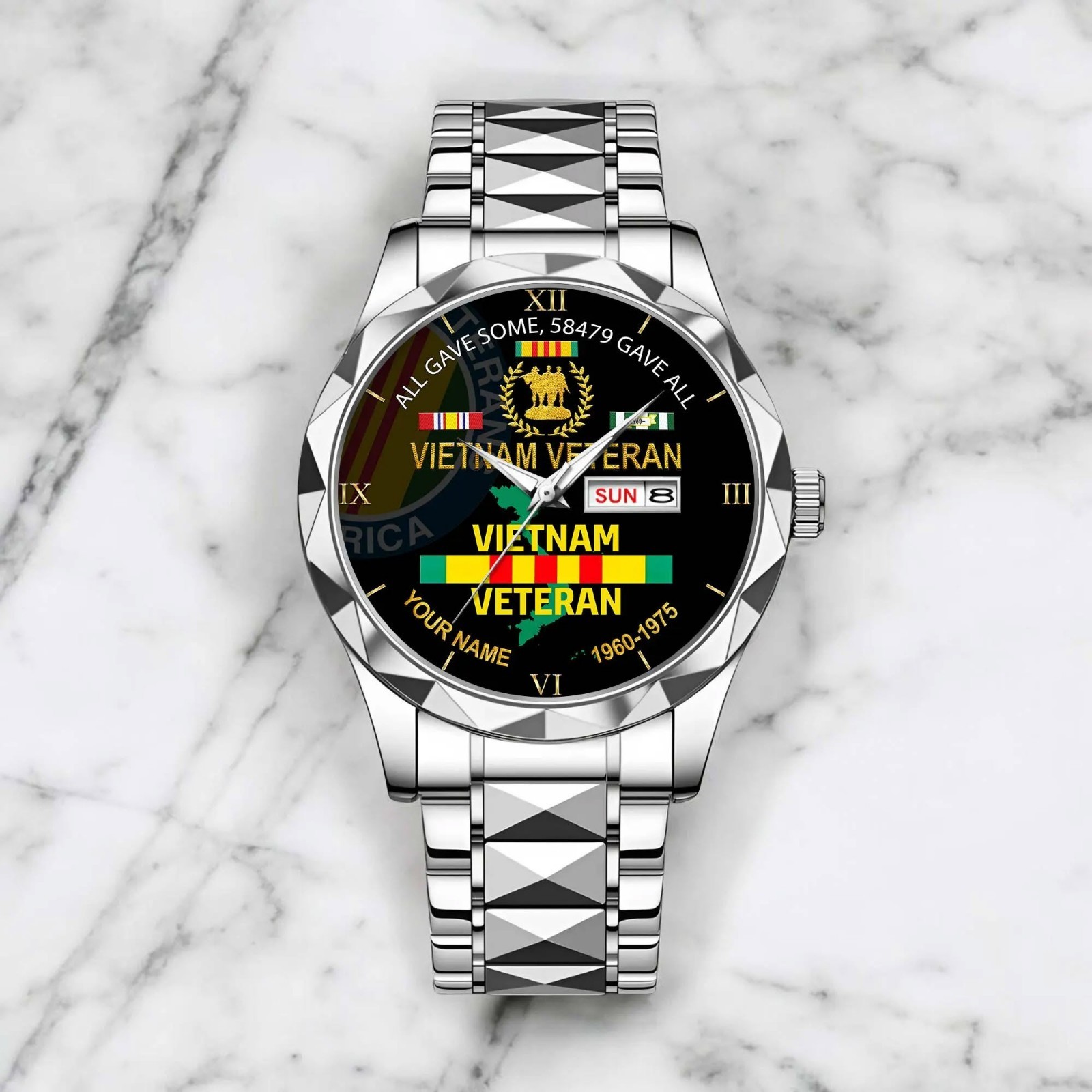 Personalized Vietnam Veteran Watch Military Gift Father’s Day Grandpa Present ne