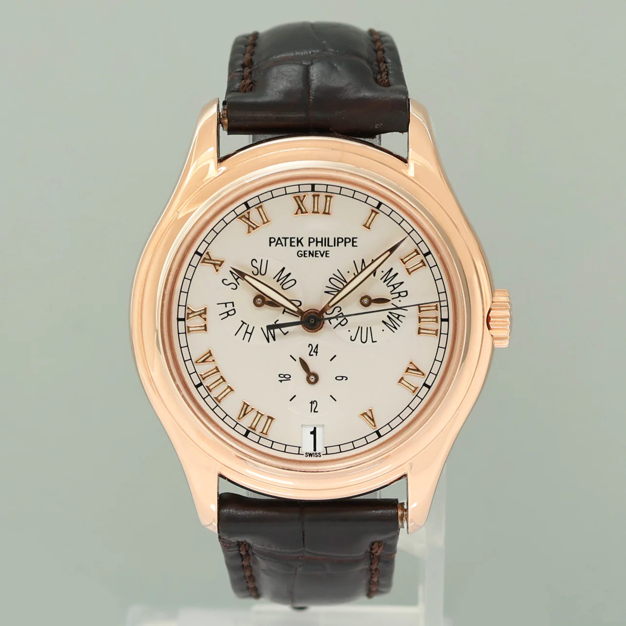PAPER MINT Patek Philippe Rose Gold Annual Calendar 5035R White Roman 37mm Watch
