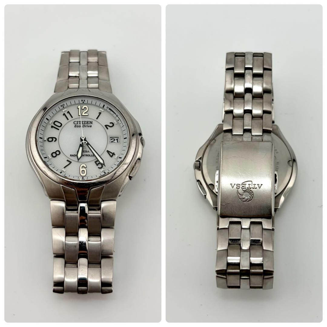 [Working] Citizen Attesa Radio-Controlled Solar Titanium H410 Men’s Wa 【USED】