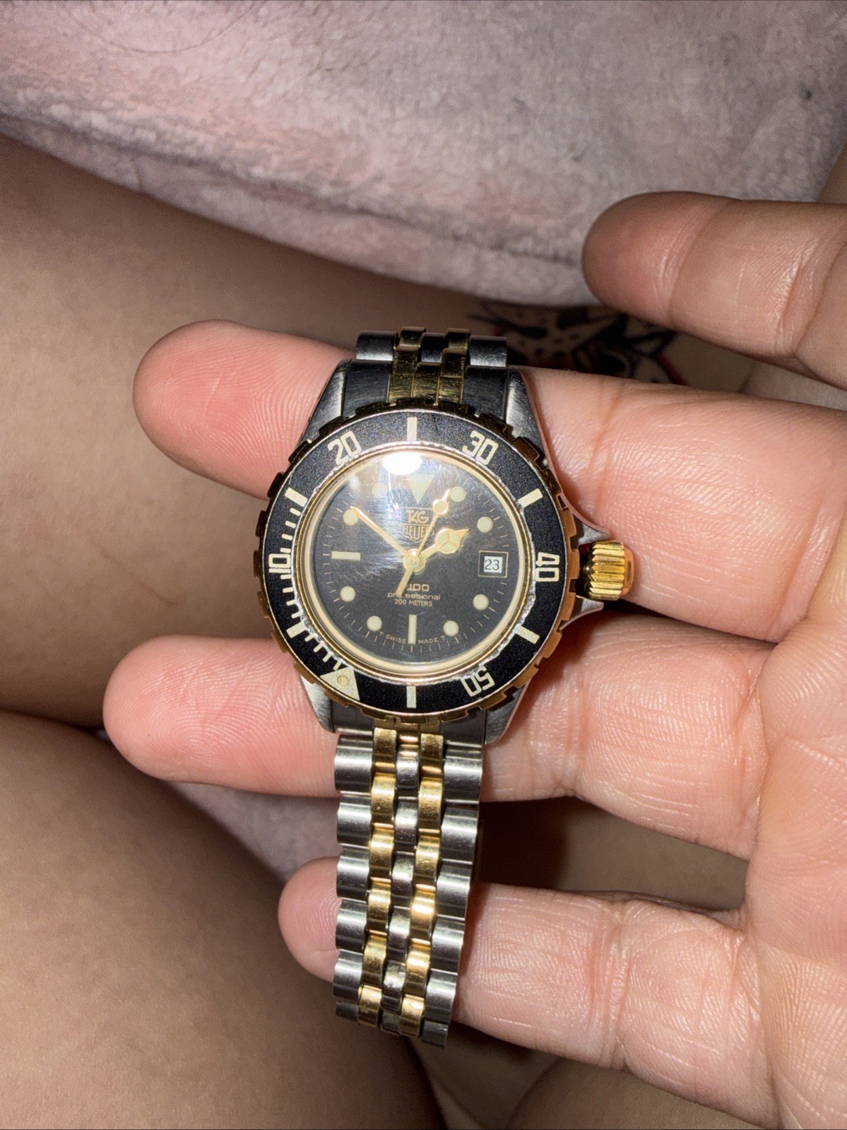 TAG Heuer 1000 Professional Gold Black Dial Quartz Women’s