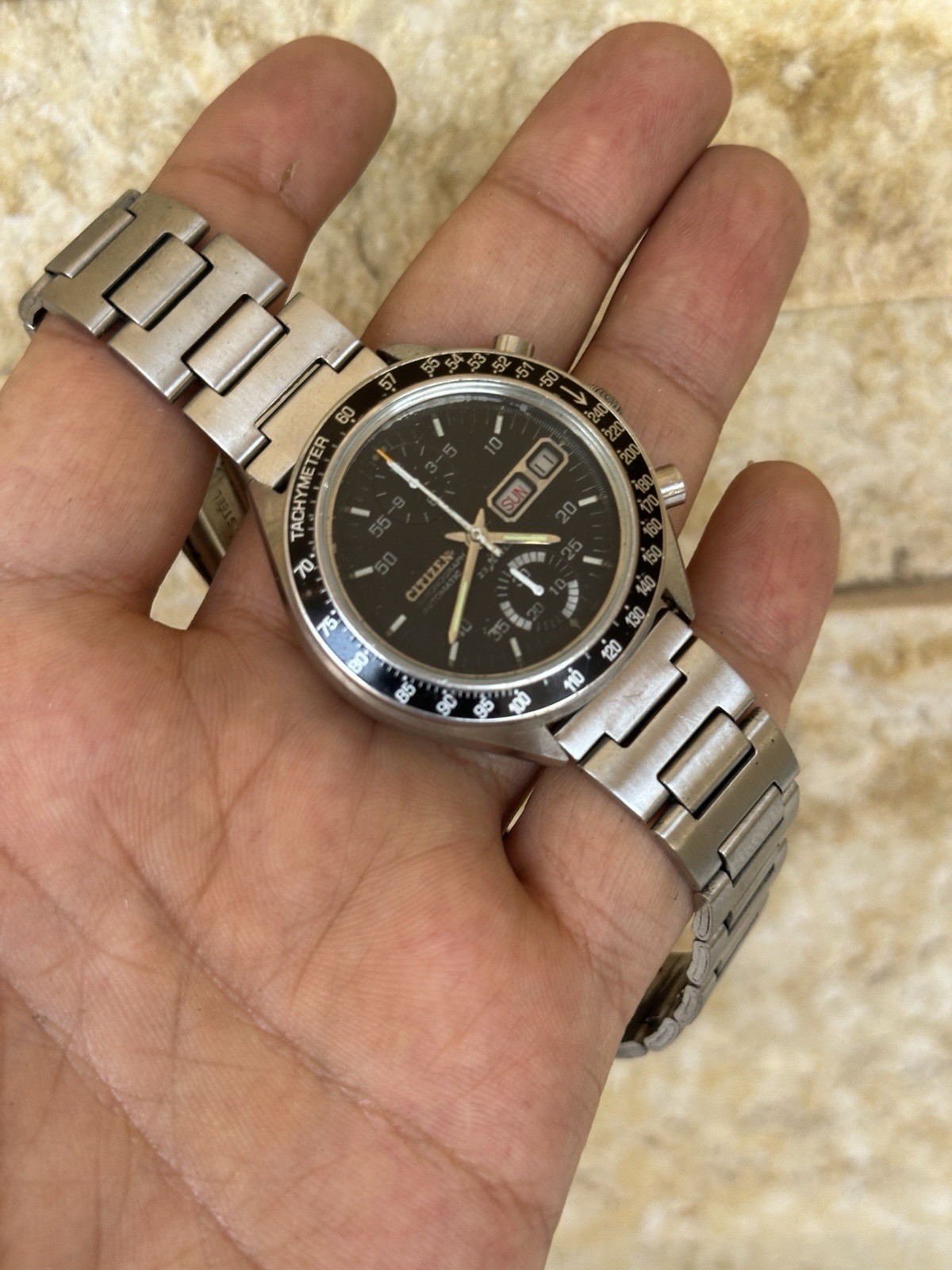 Vintage Citizen Flyback Chronograph 67-9313 Speedy Dec 1976 Challenge Timer Box
