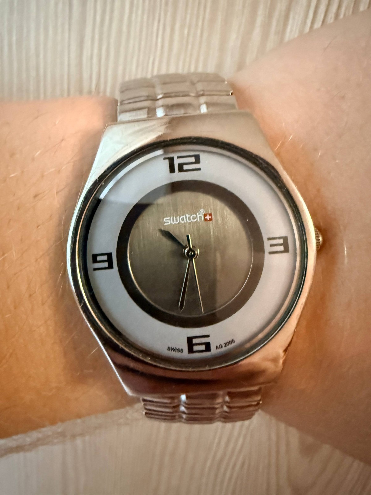 RARE Vintage Swatch Irony AG 2005 ETA V8 Swiss Quartz Silver Dial Watch 37mm