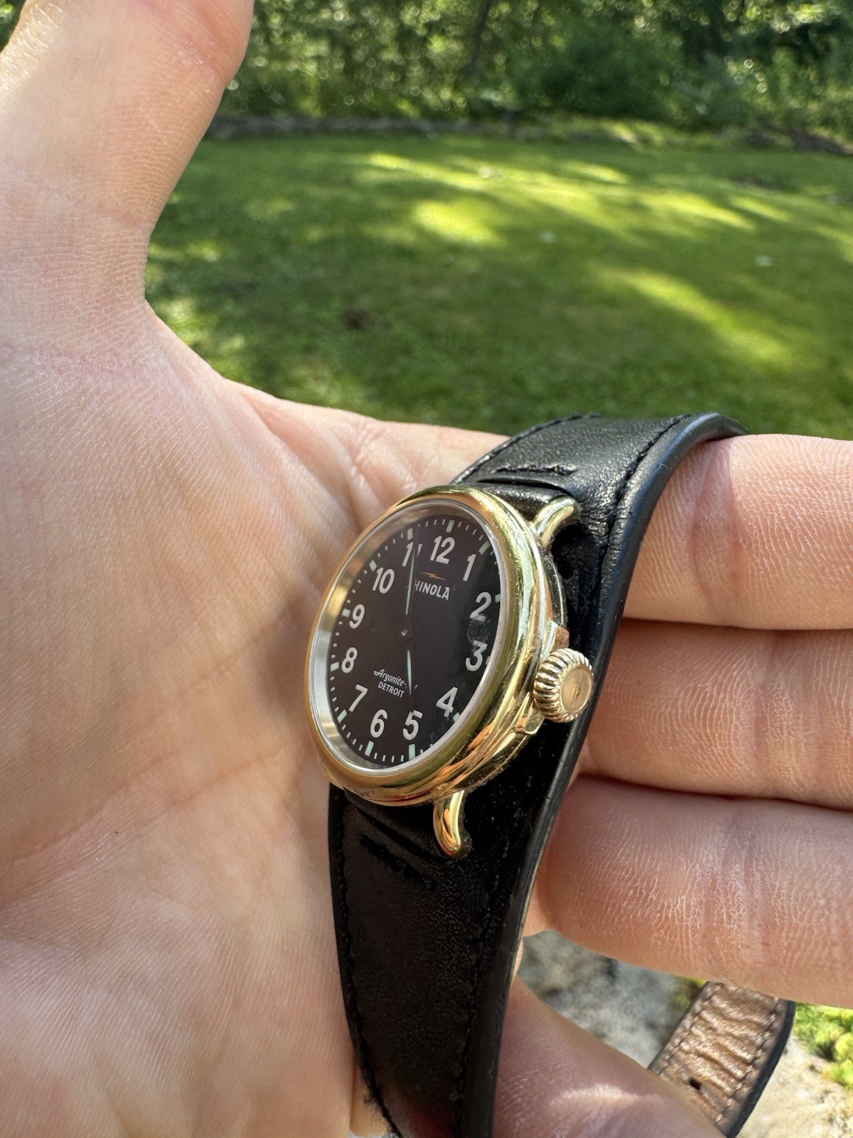 28mm Shinola Runwell Black Ladies Quartz Wristwatch Argonite-751