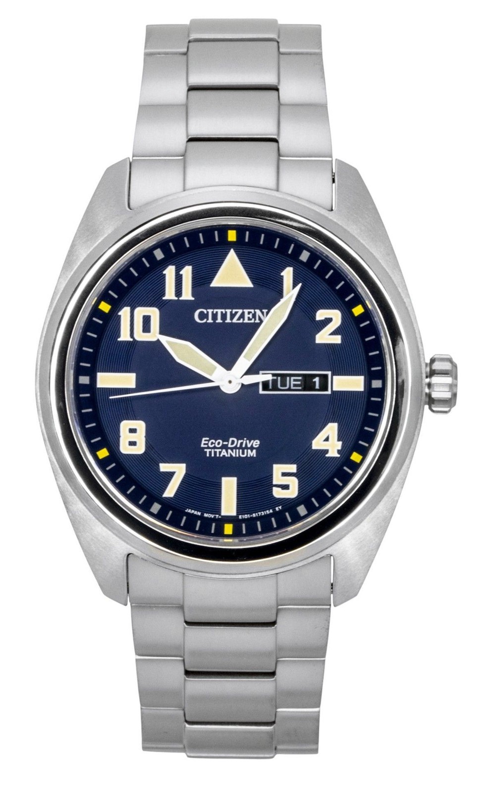 Citizen Garrison Super Titanium Blue Dial Eco Drive BM8560-88L 100M Mens Watch