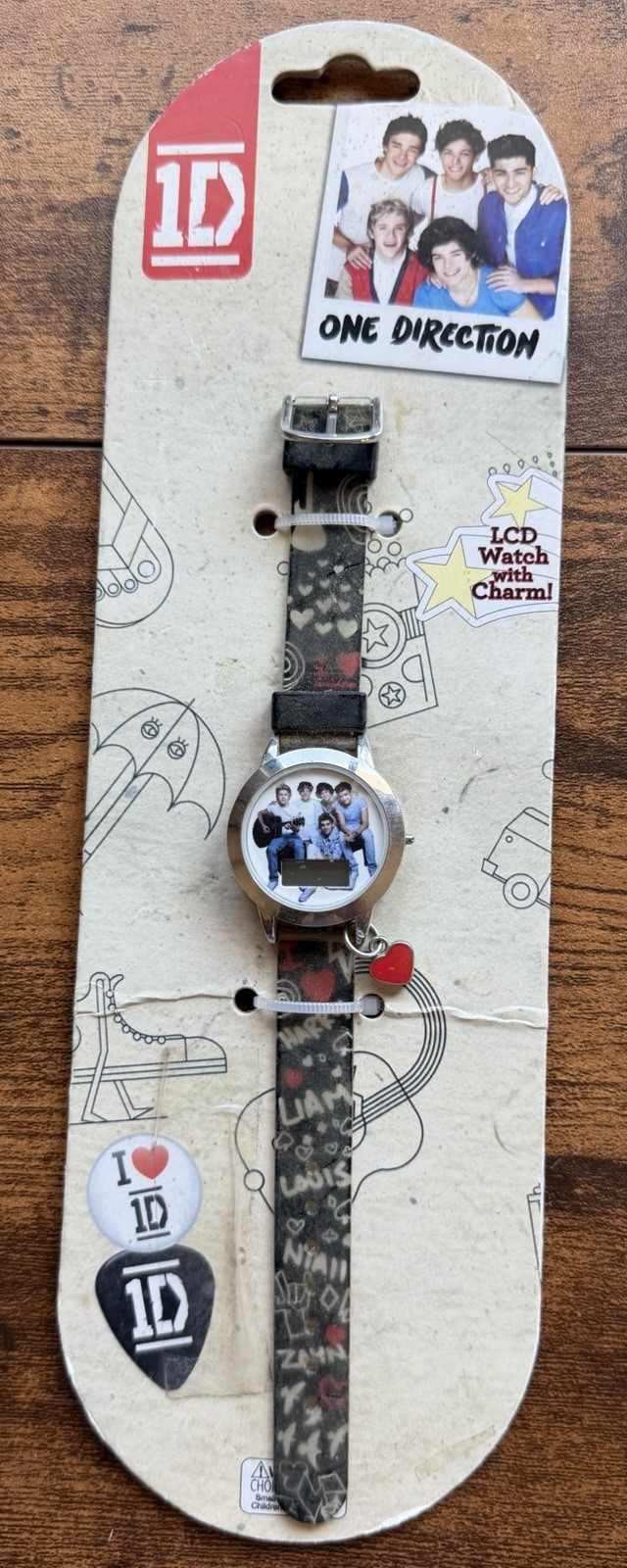 2013 One Direction Watch W/ Charm- I ❤️1D (Needs Battery)-NEW
