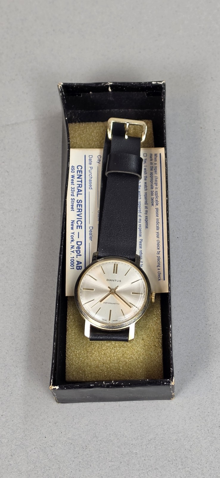 Vintage Diantus Antimagnetic Swiss Made Mechanical Men’s Watch,Runs