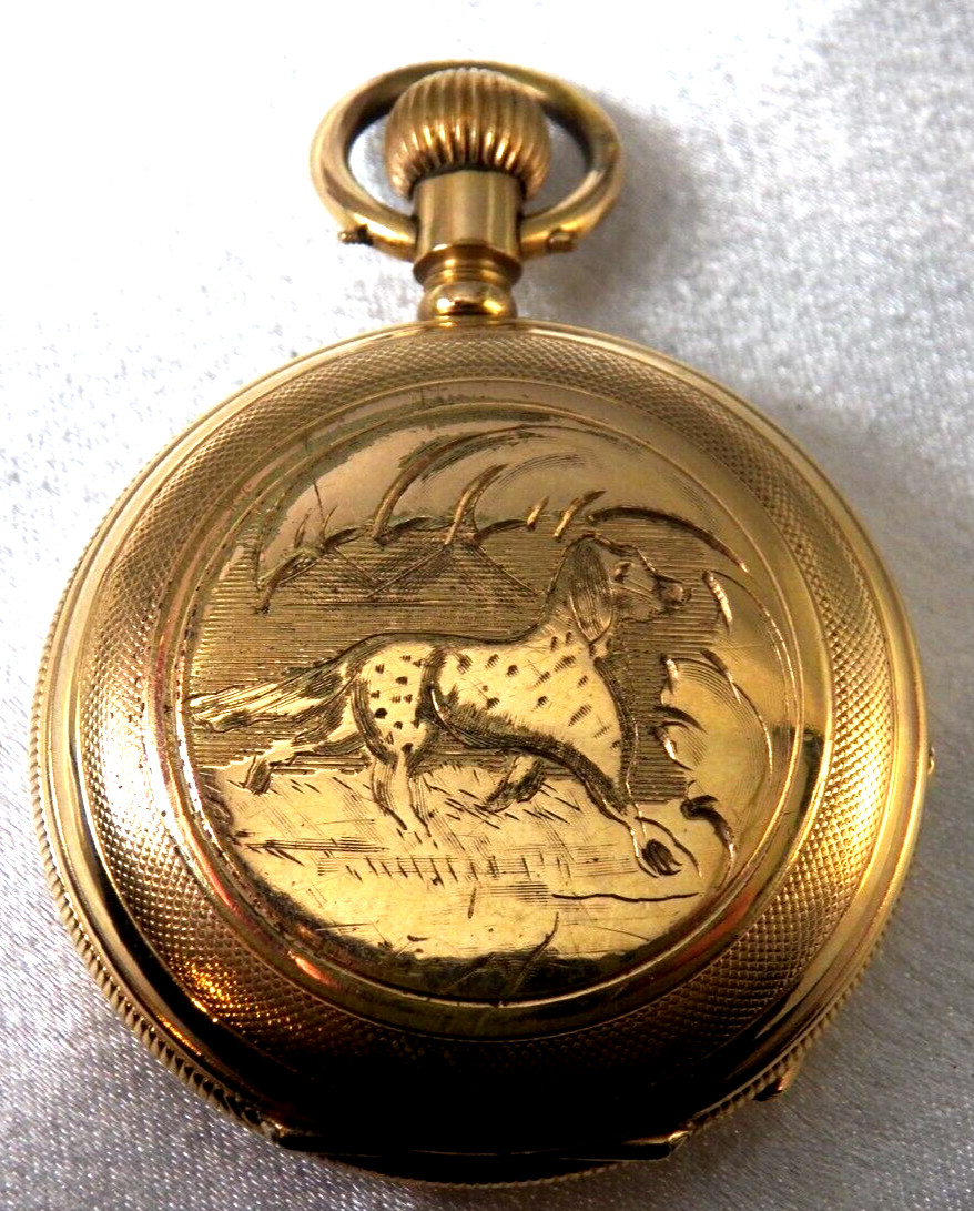 Antique Pocket Watch Hunting Case GF 10S Key Set Key Wind Gorgeous!
