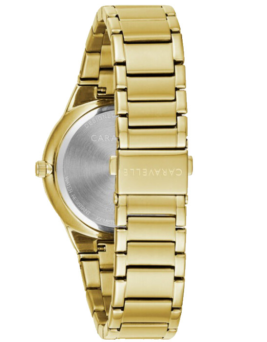 CARAVELLE BY BULOVA CHRONOGRAPH 44D102 BLACK DIAL GOLD BRACELET 40MM MENS WATCH