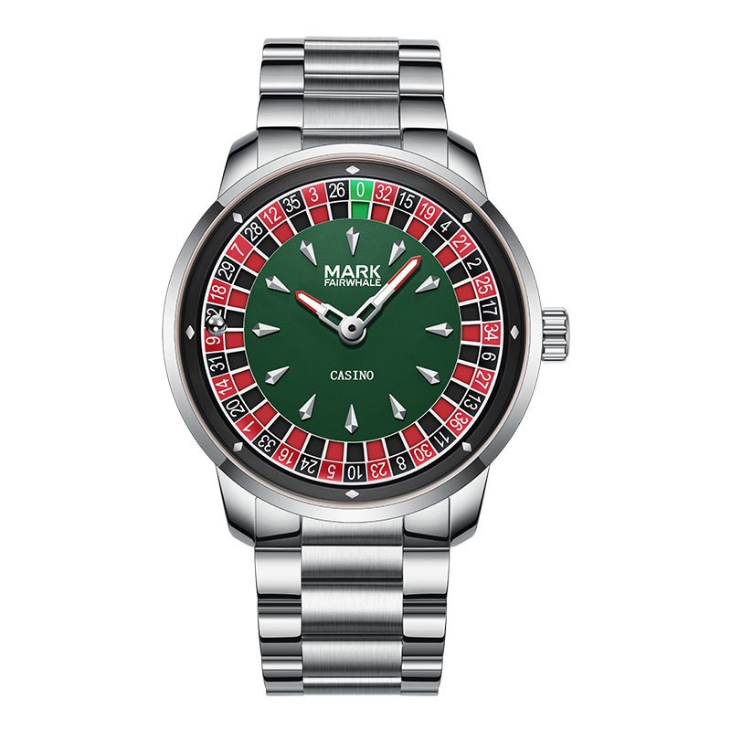 MARK FAIRWHALE Men’s Roulette Dial Rotatable Luminous Waterproof Quartz Watch