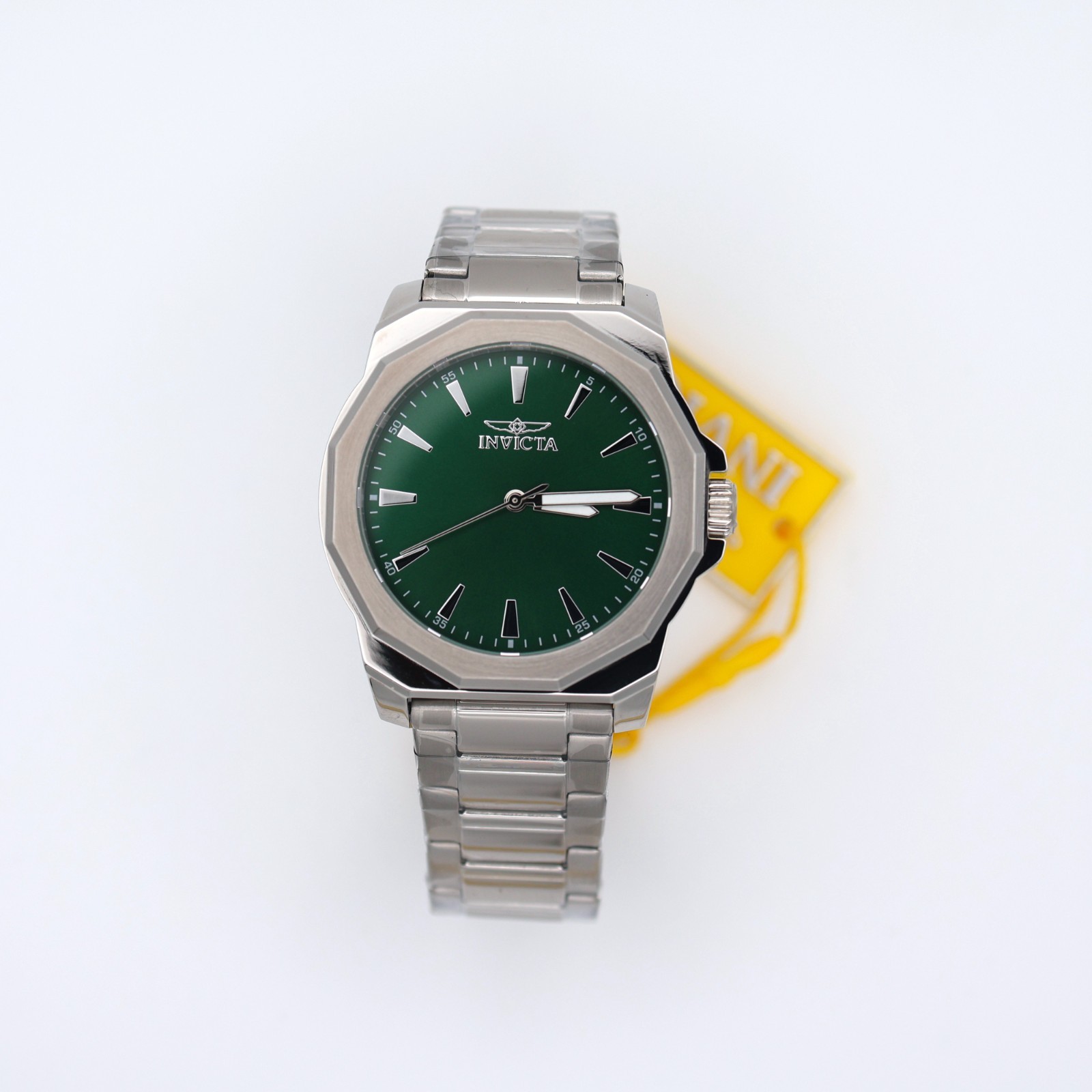 Invicta 46833 Speedway 42mm Silver Case Green Dial Flame Fusion Bracelet Quartz