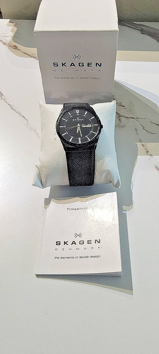 Skagen Melbye Titanium Men’s Watch SKW6006 Quartz Black and Black Steel Mesh