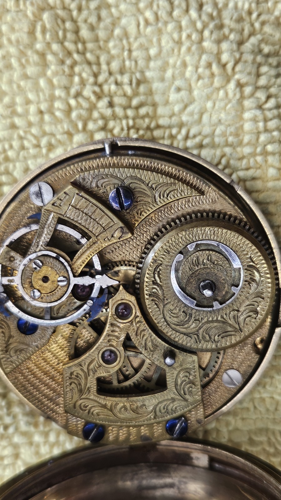 Antique duplex pocket watch movement, For Chineese Emperors, Rare Rolled Gold