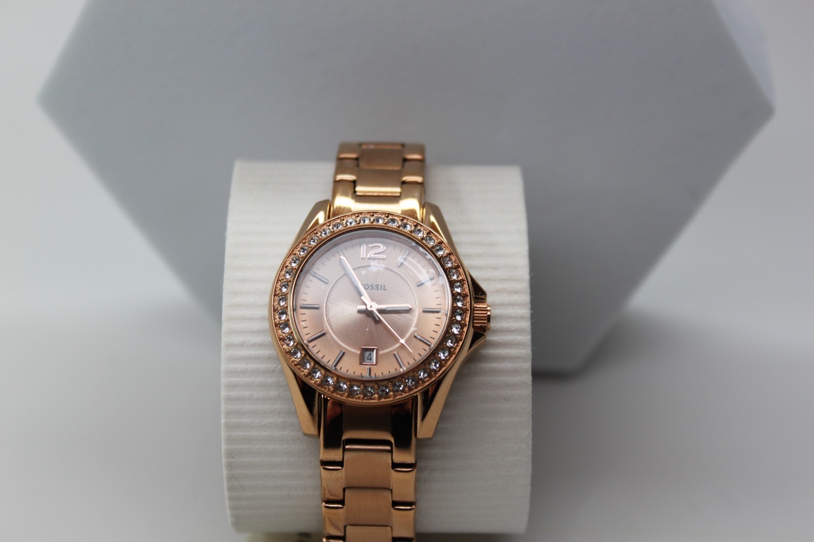Fossil ES-1967 Stella Day Date Display Quartz White Dial, ES1967 *BRAND NEW*