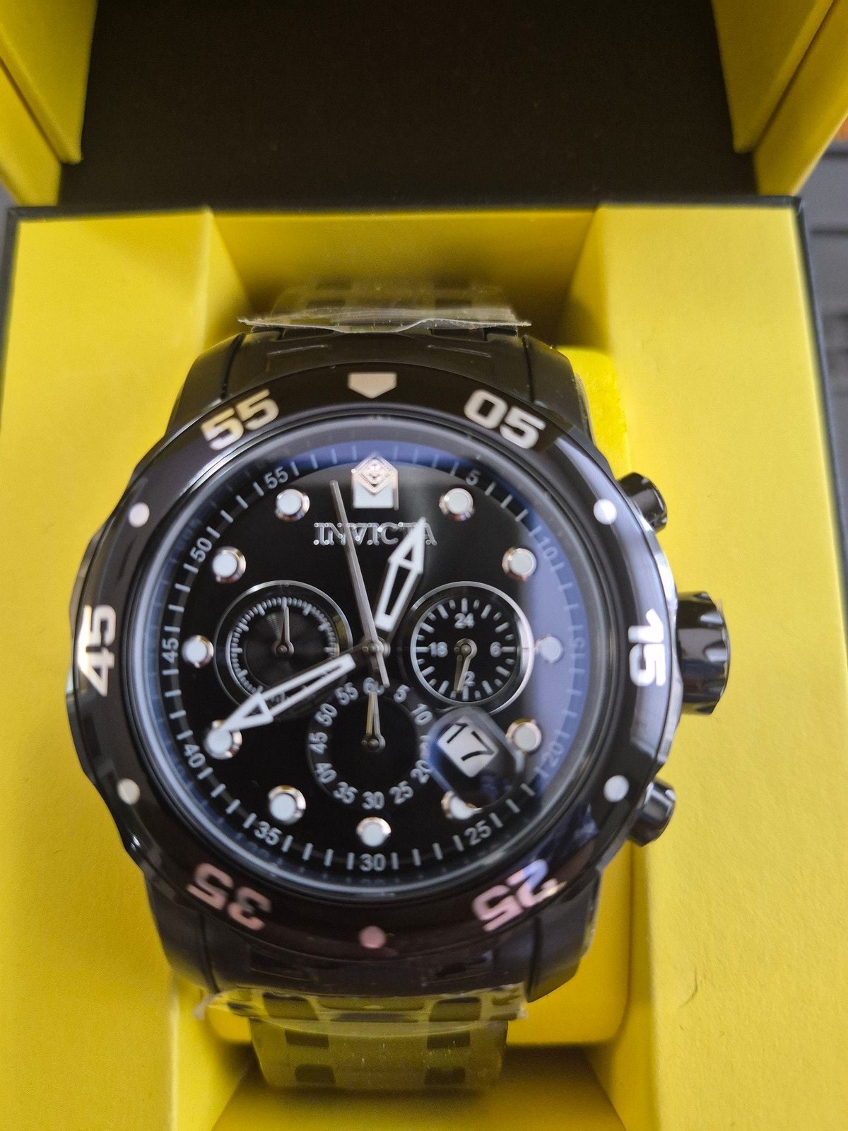 Invicta Pro Diver Scuba 0076 Limited Edition Chrono Watch 48mm Black