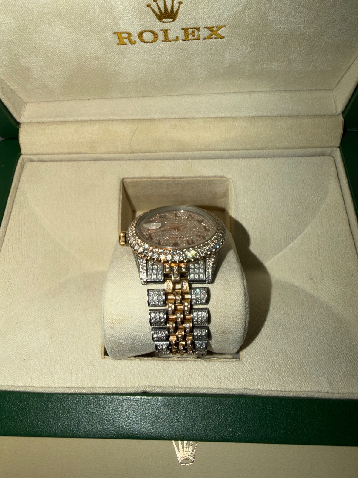 rolex datejust 36mm jubilee two tone diamond arabic dial