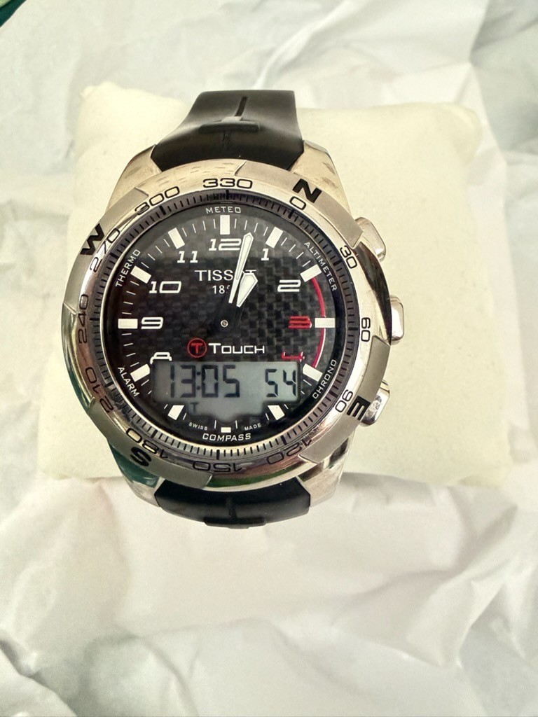 Tissot T-Touch Men’s Black Watch – T047.420.47.207.00 Preowned, good condition