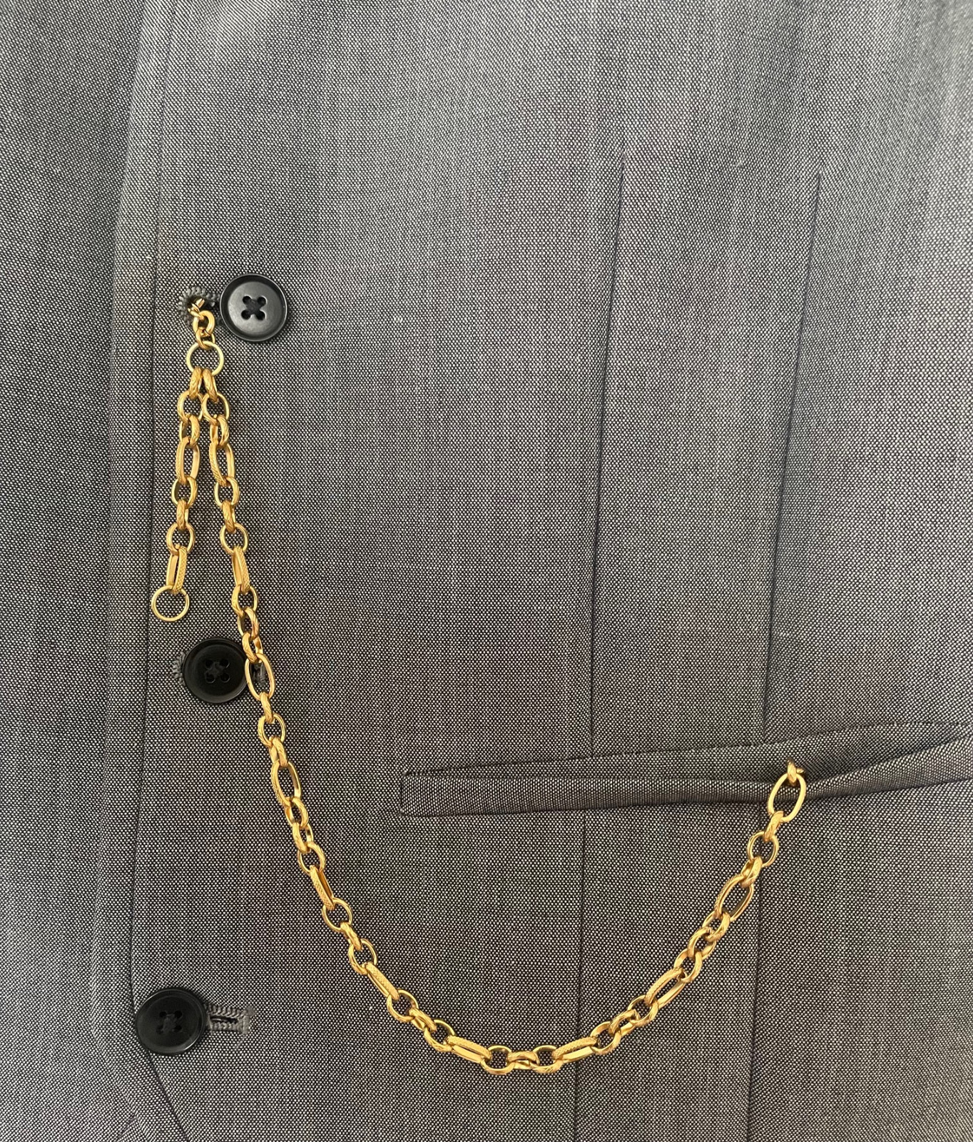 single albert Figaro link gold plated albert pocket watch chain fob peaky