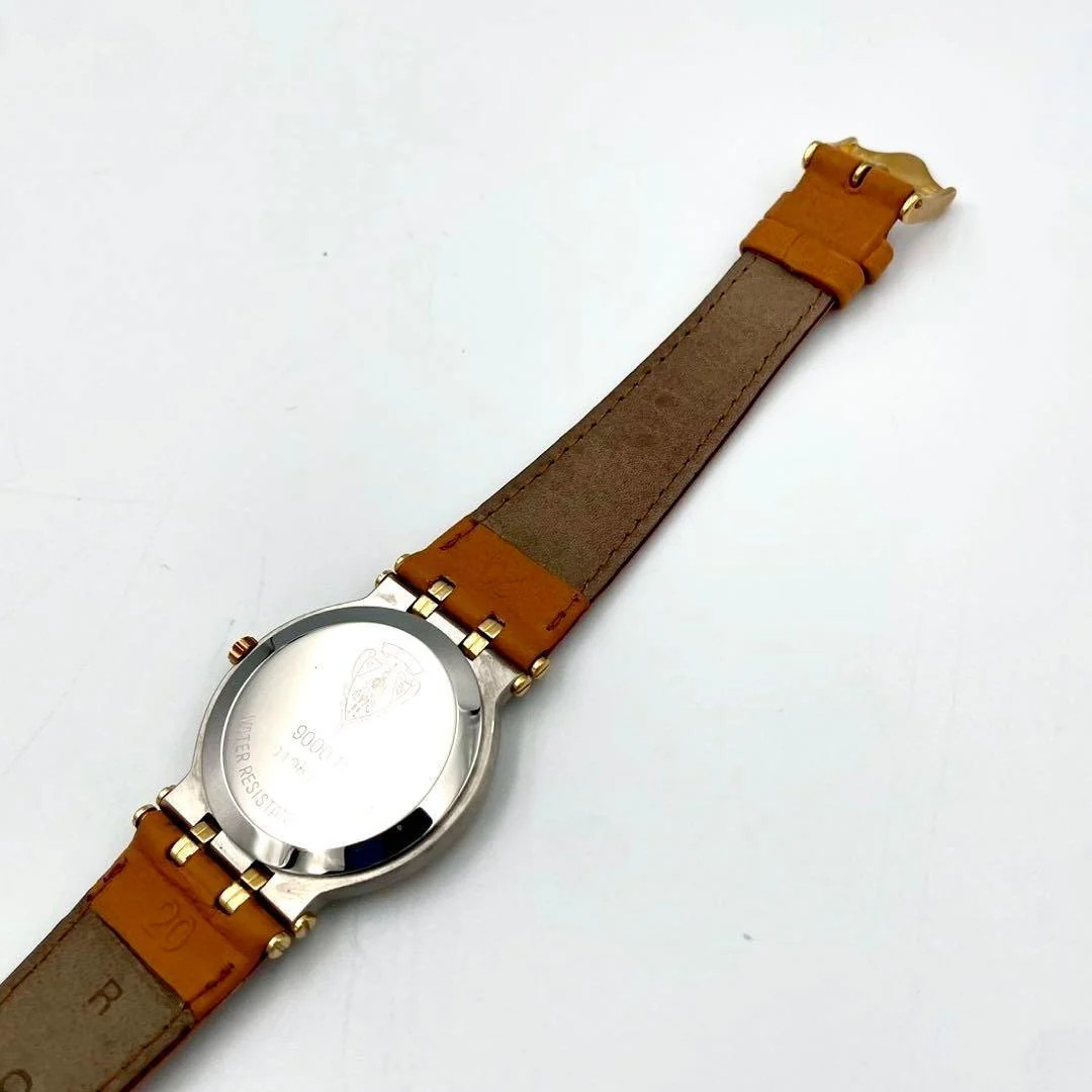 GUCCI 9000M Date Mens Quartz Gold Plated Watch
