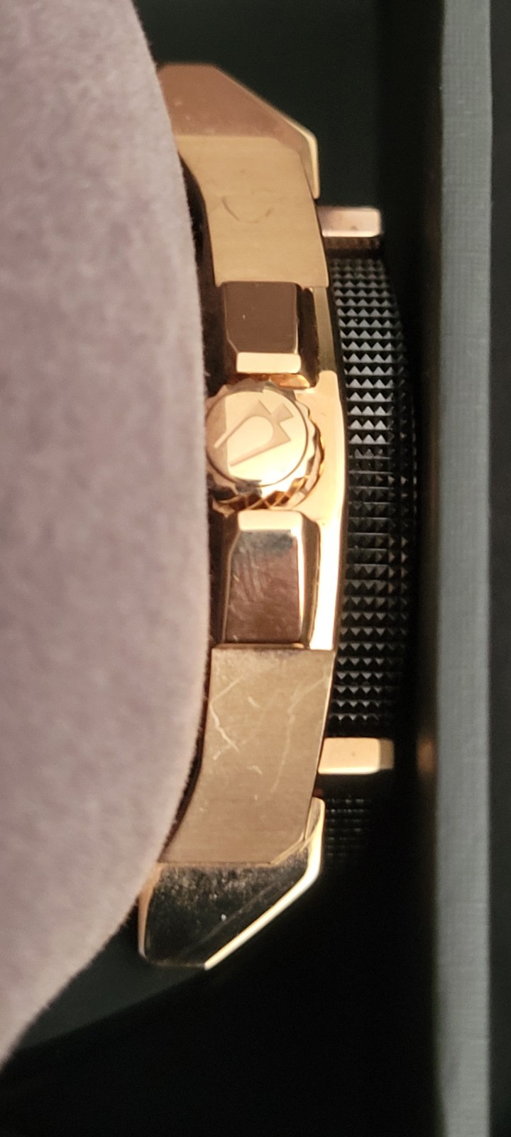 Bulova Precisionist 98B152 Icon Rose Gold Black Dial Polyurethane Men’s Watch