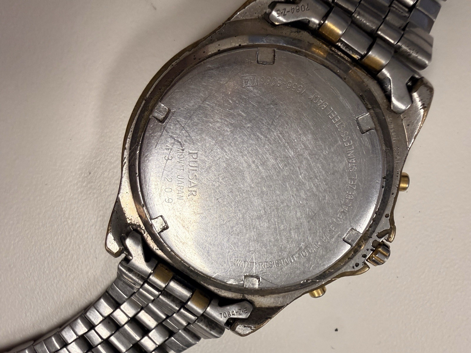 Pulsar 7T92-0CZ0 Quartz Chronograph Watch Runs Setting Issue Parts Repair
