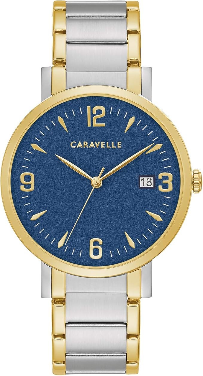 Caravelle By Bulova Men’s 2-Tone Stainless Steel Blue Dial Quartz Watch 45A149