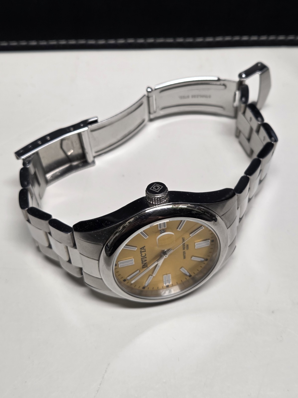 Invicta Wildcat Men’s Yellow Dial Quartz Date 38mm SS Bracelet 100m
