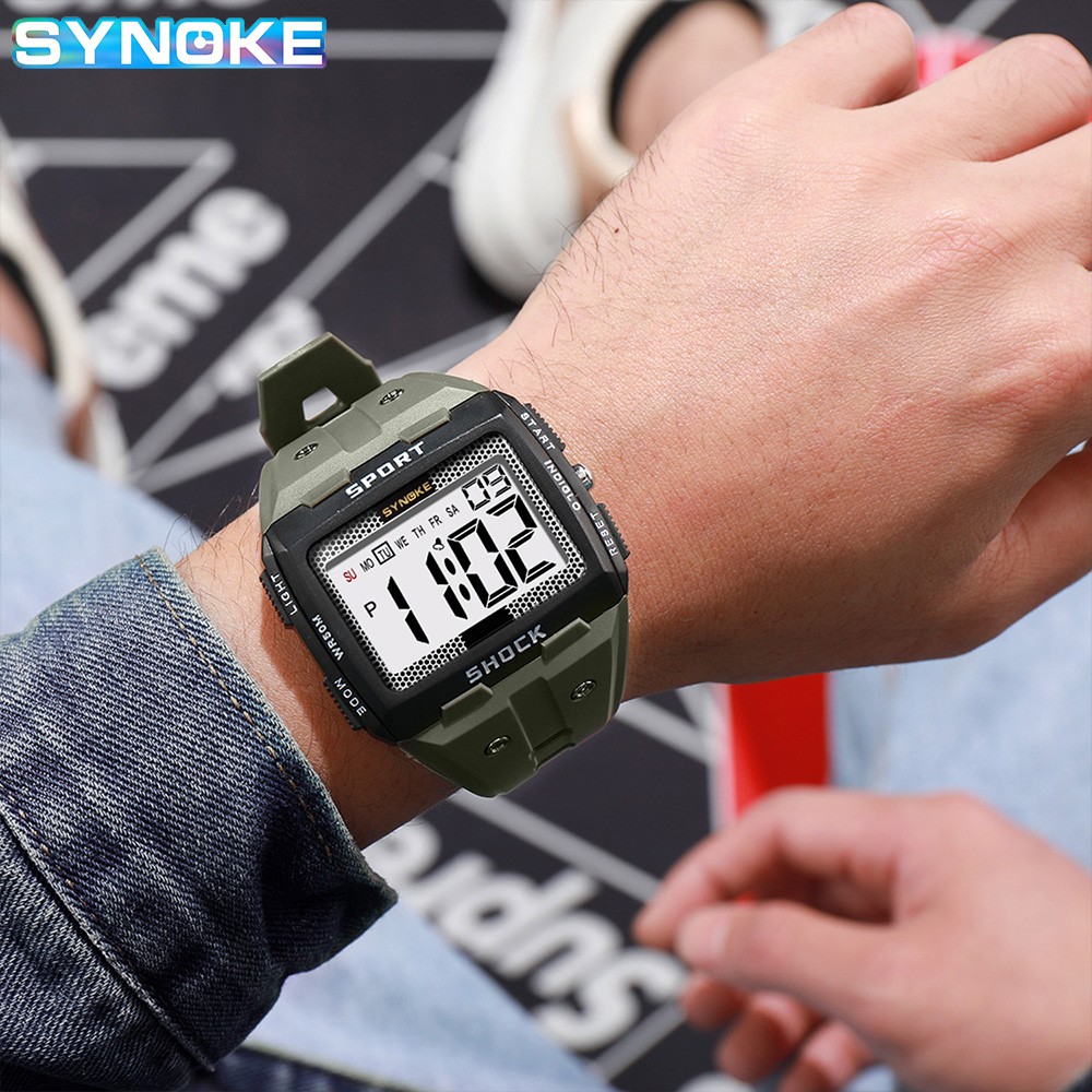 Waterproof Wrist Watch Mens Sports Army Digital Large LED Screen Military Watch