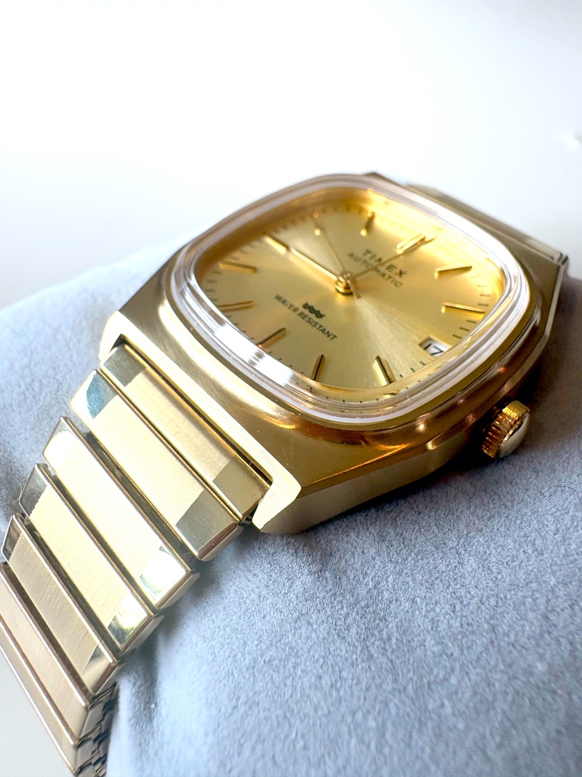 Automatic Wristwatch TIMEX 1983 REISSUE TW2Y07200 Elastic Stainless Steel Golden