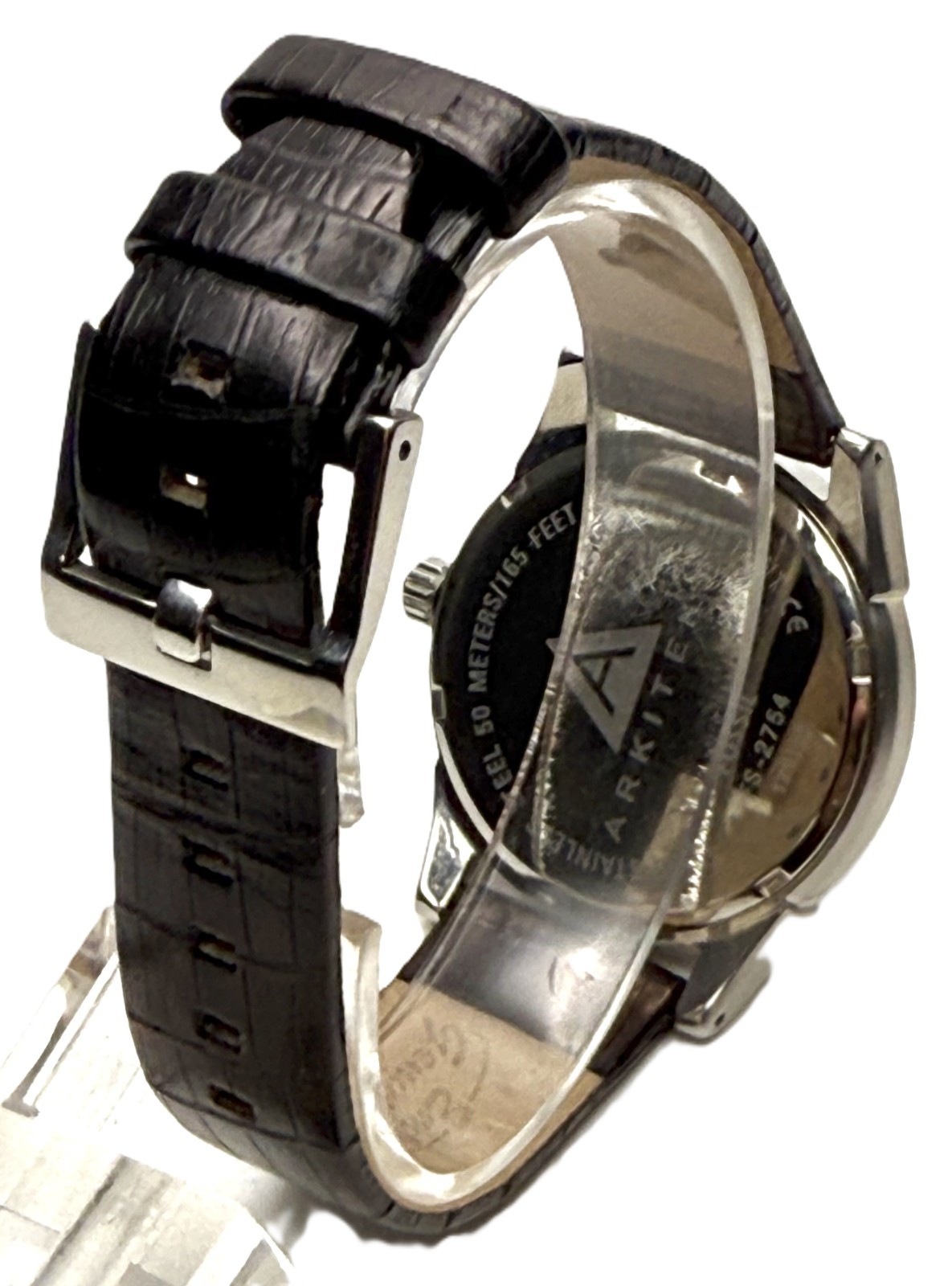 FOSSIL ARKITEKT FS2754 SILVER STEEL & DIAL DATE BROWN LEATHER BAND UNISEX WATCH