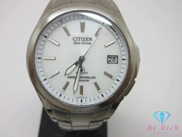 Citizen Eco-Drive ATESSA Men’s Watch White Dial Titanium H410-T003788 #S71711