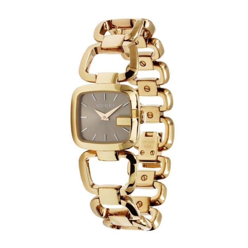GUCCI YA125511 G- Brown Sunbrushed Dial Ladies Watch 24mmx22.5mm