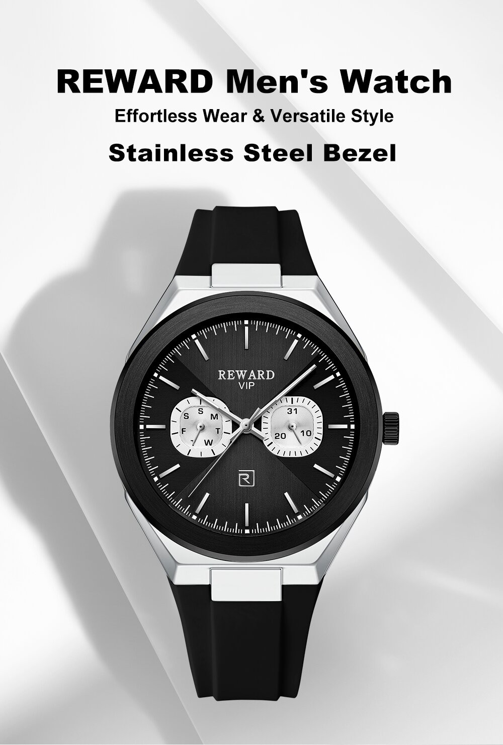 REWARD Men’s Business Week Luminous Multifunction Calendar Couple Quartz Watch