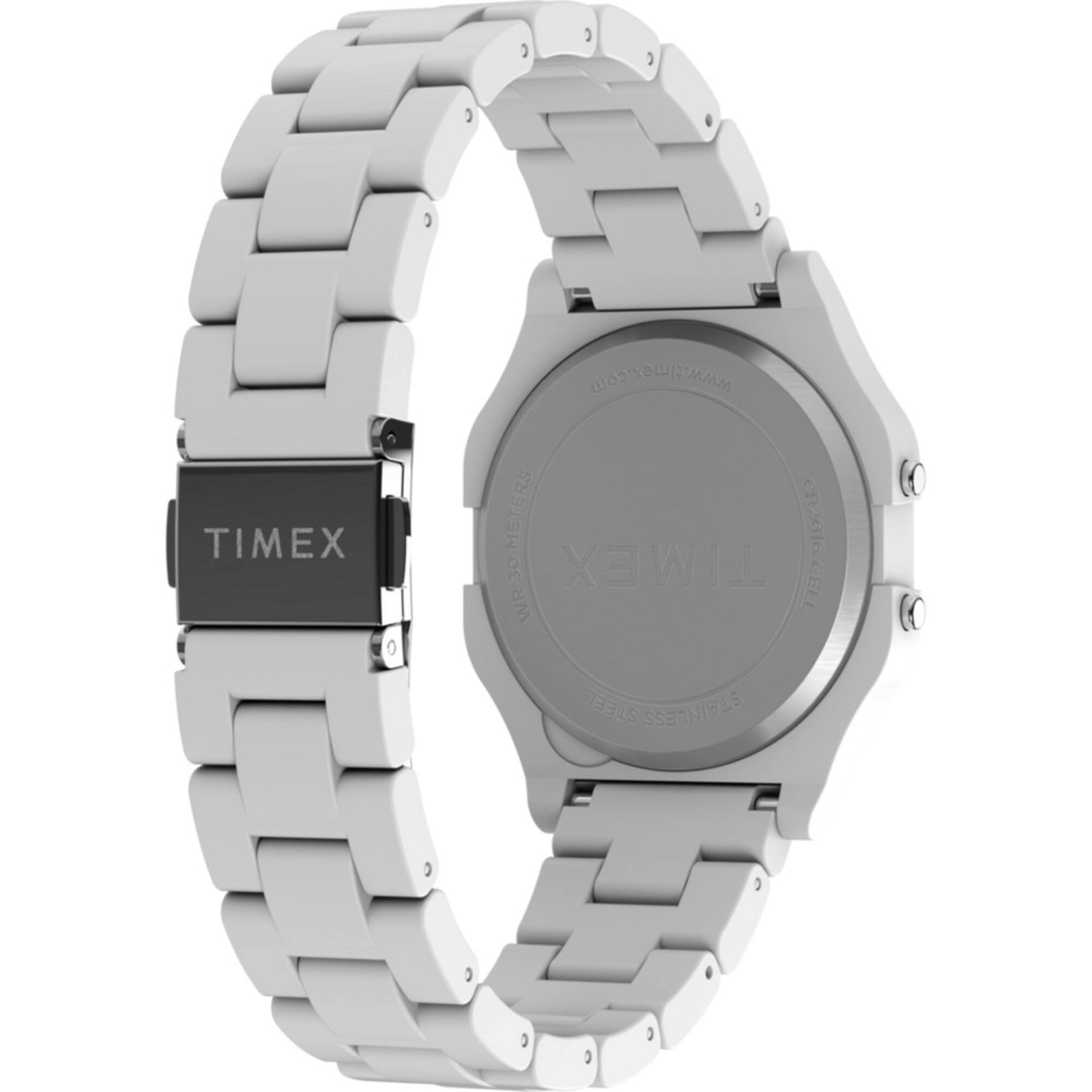 Timex Unisex Watch 80 Digital Dial White Plastic Case Resin Bracelet TW2V20100