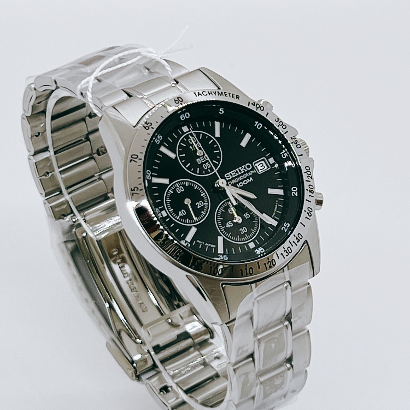 SEIKO SND367PC Men’s Watch Quartz Chronograph Dial Black Silver SND367P1 SND367