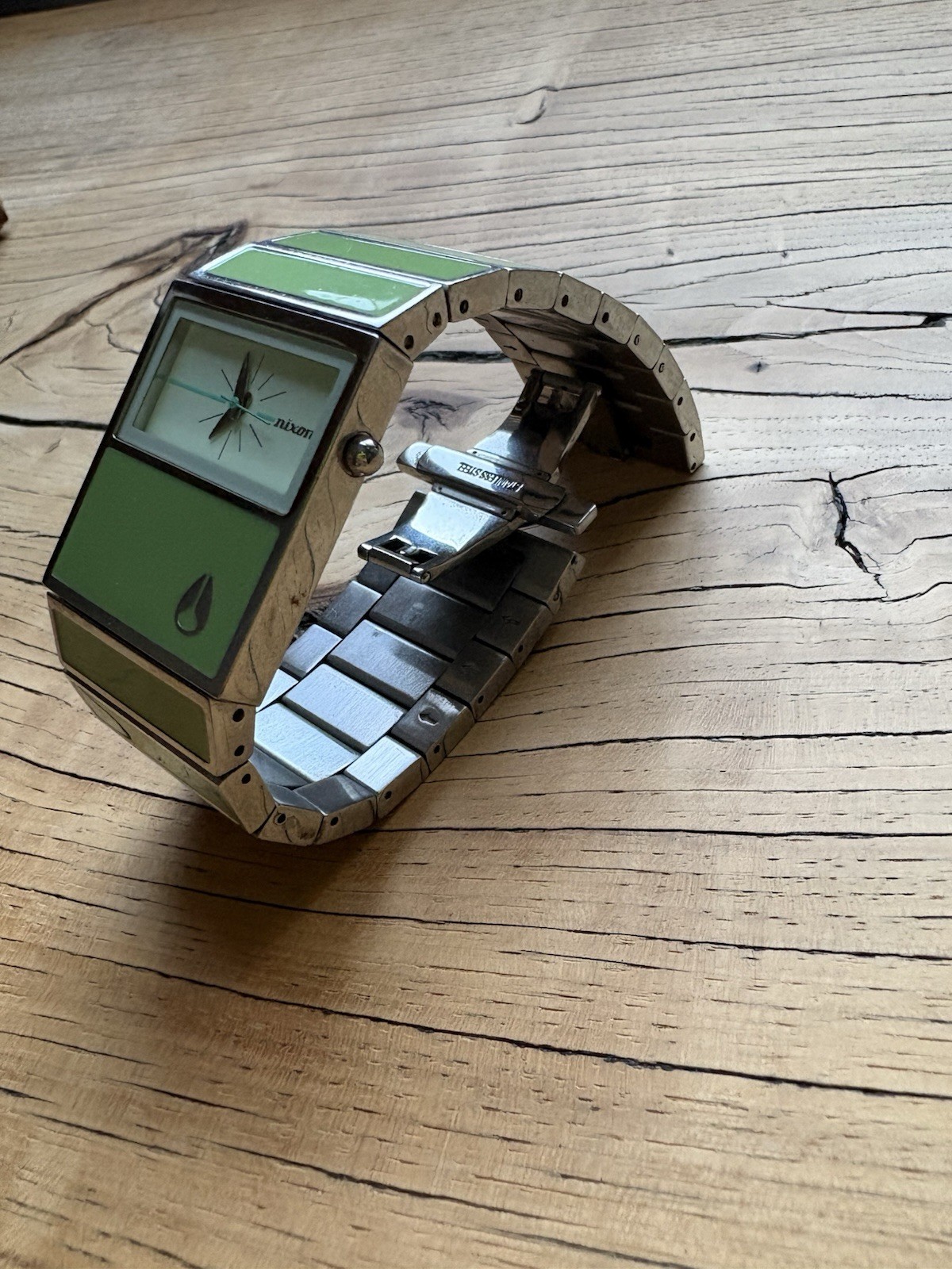 Nixon The Chalet Mint Green Panel Stainless Bracelet Watch