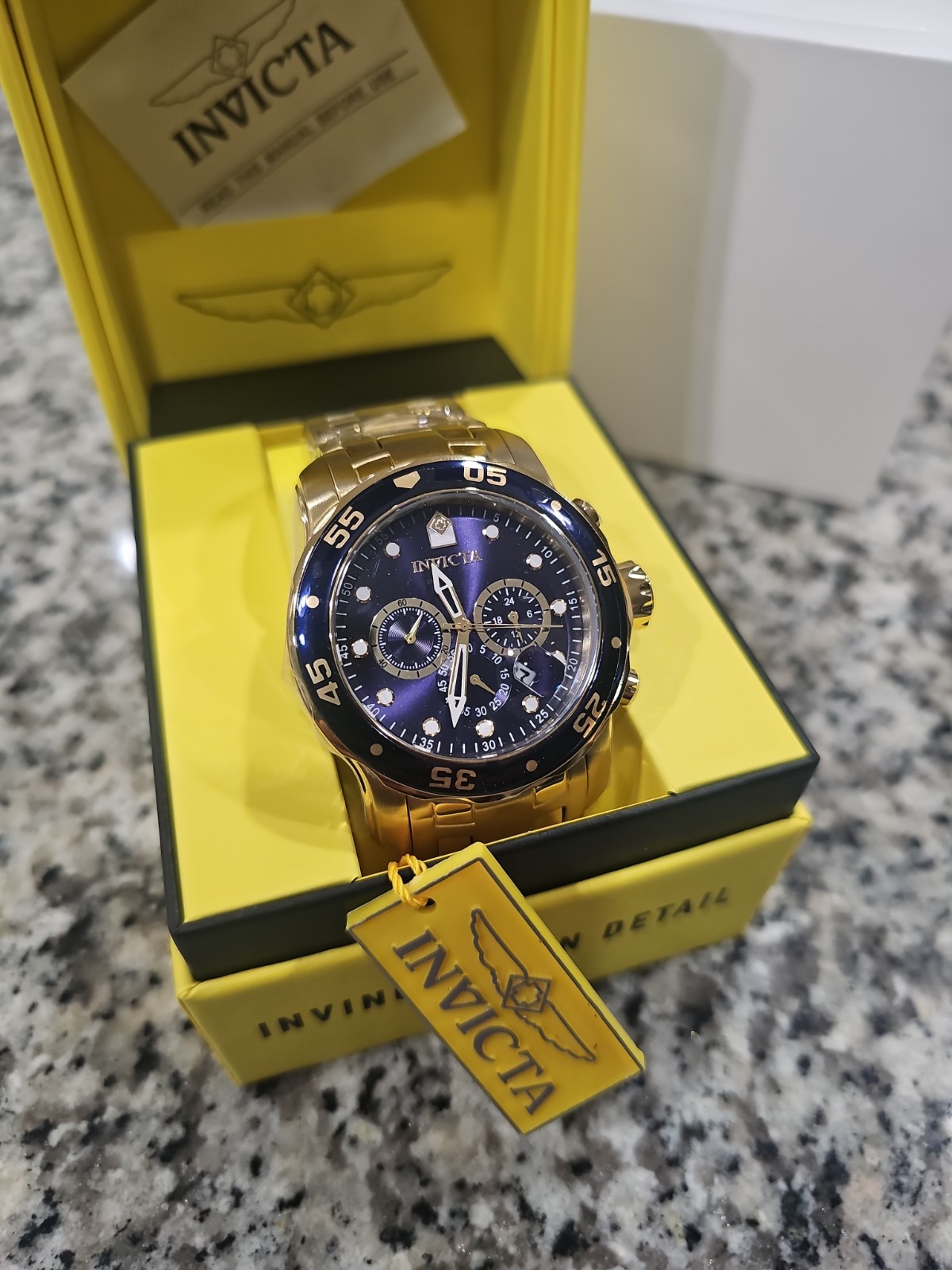 Retail $329.00 Invicta Pro Diver SCUBA Men’s Watch – 48mm, Gold (0073)
