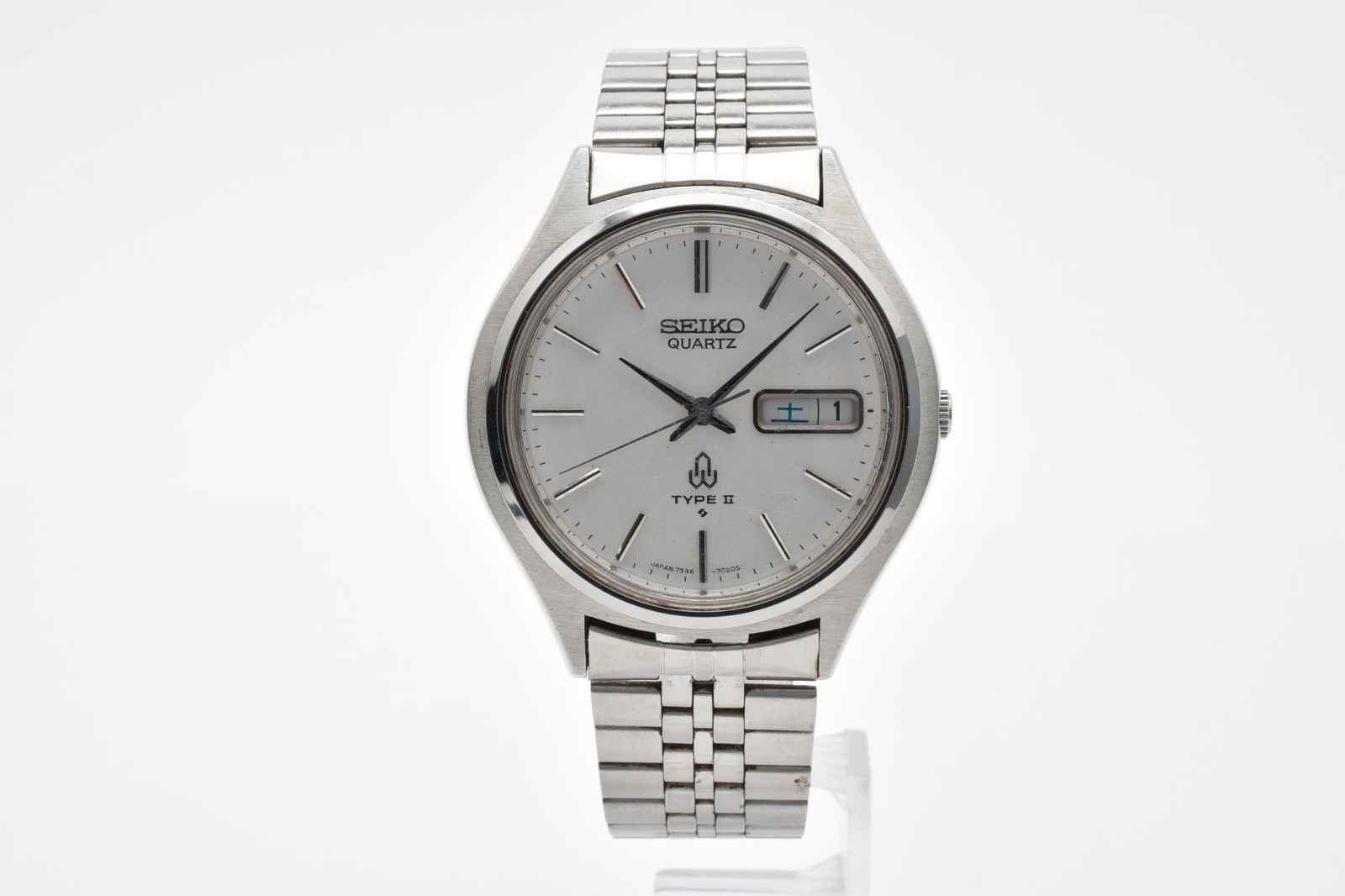 [Exc+5] Vintage SEIKO Type II 7546-7010 Quartz Men’s Watch 6.50inc From JAPAN