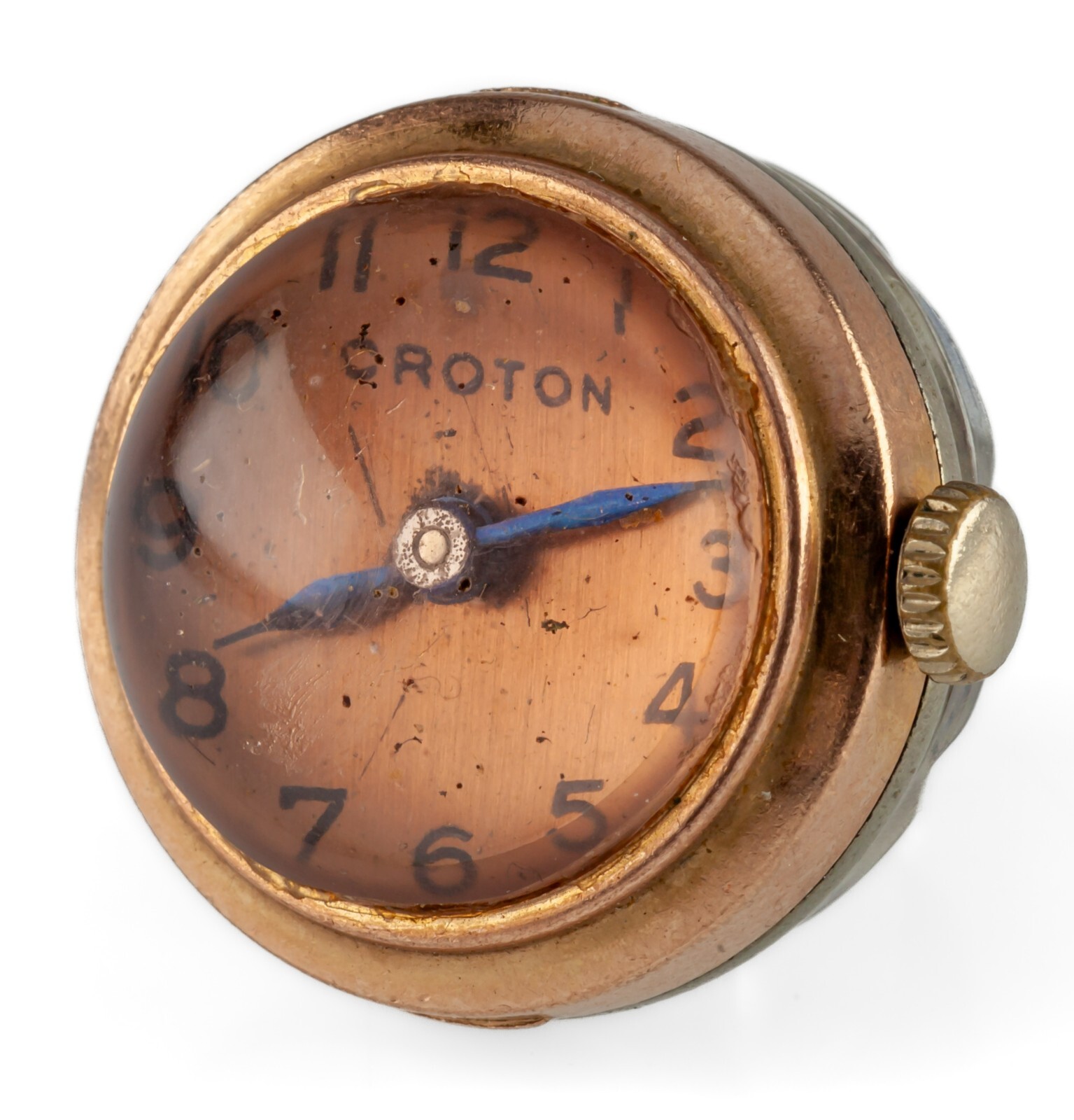 Vintage Croton Rose Gold Filled Mechanical Watch-Ball Pendant 22mm Not Working