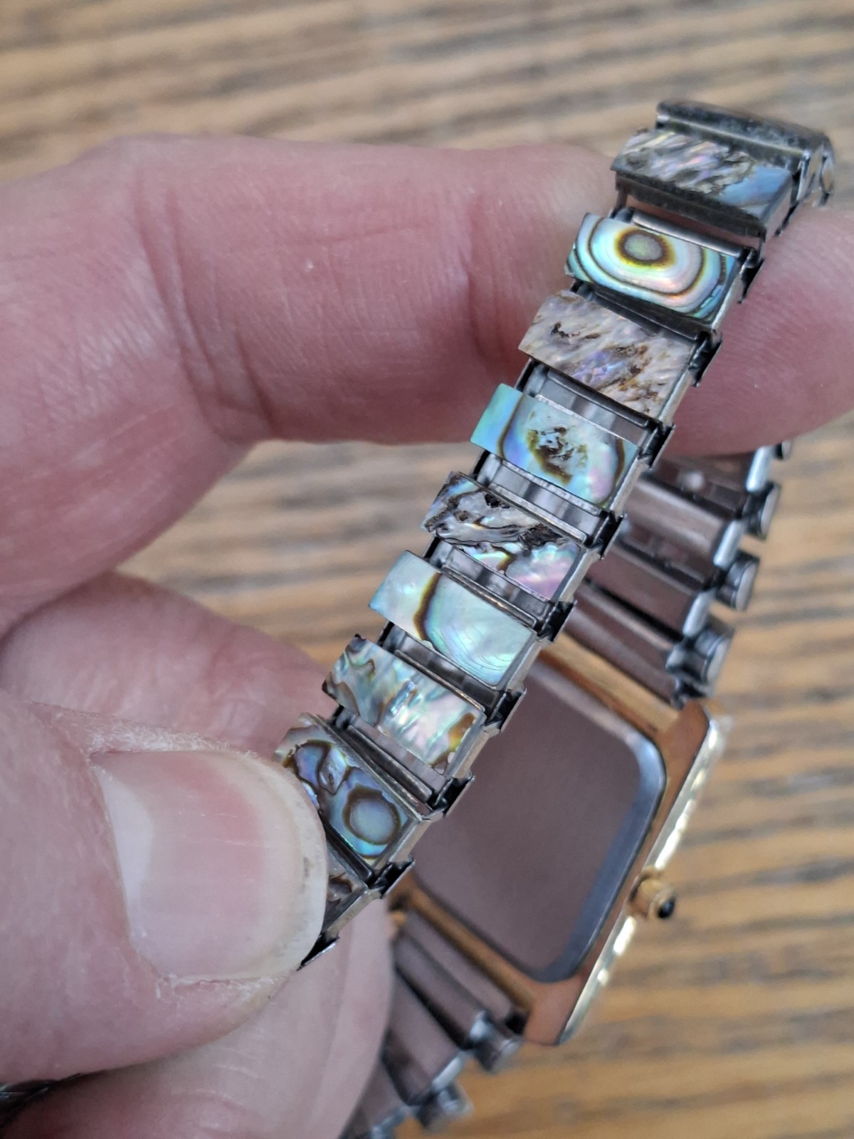 Unitron all abalone dial and bracelet ladies watch