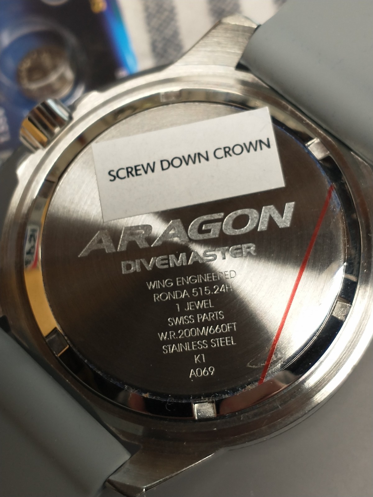 New ARAGON Divemaster 200M Men’s Watch, A069 GMT, 45mm, Date Window, New Battery