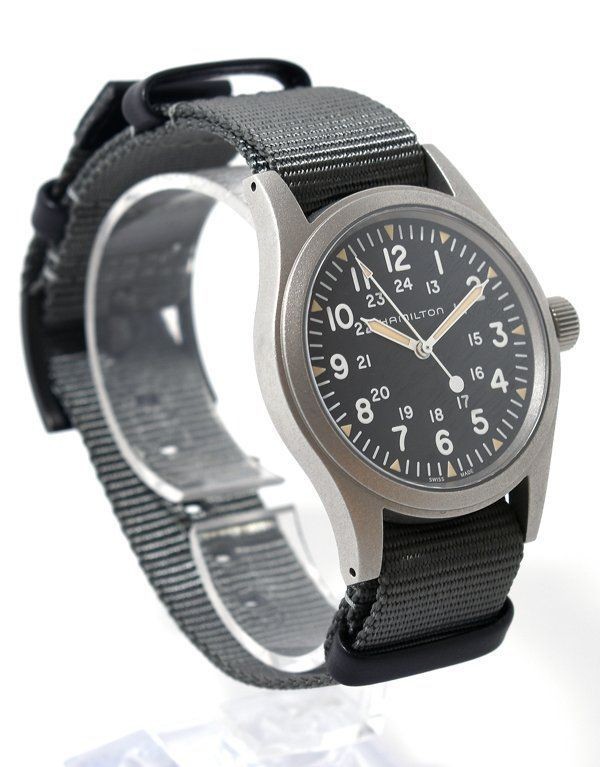 [NEAR MINT++] HAMILTON Khaki Field H694390 Black Dial Men’s Manual Watch Japan