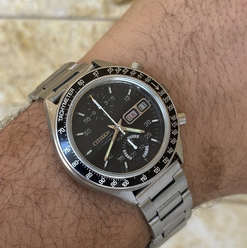 Vintage Citizen Flyback Chronograph 67-9313 Speedy Dec 1976 Challenge Timer Box